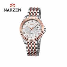 NAKZEN-Reloj de pulsera de acero inoxidable para Hombre, accesorio masculino de pulsera resistente al agua con mecanismo automático, complemento mecánico de marca de lujo ideal para regalo 2024 - compra barato