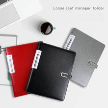 PU Leather Portfolio Binder A4 Document Organizer Padfolio Conference Business Folder 4 Ring Binder Notebook A4 Document Holder 2024 - buy cheap