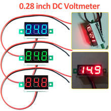 0.28 polegada digital display dc voltímetro 2.5-30 v ajustável 2 fios carro testador de tensão de energia móvel vermelho verde azul medidor de tensão 2024 - compre barato