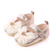 Sapatos de bebê recém-nascido antiderrapante, para meninas de 0 a 18 meses 1211, sapatos de berço com laço e princesa 2024 - compre barato