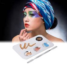 Stainless Steel Makeup Mixer Nail Art Polish Mixing Plate Foundation Eyeshadow Eye Shadow Mixing Palette with Spatula Rod Tool 2024 - buy cheap