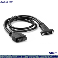 20-контактный монтажный кабель USB3.1 Type-C мама-USB 3,0 для материнской платы с расширительным кронштейном для задней панели PCI 0,5 м за ПК 2024 - купить недорого