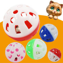 Plastic Hollow Colorful Ball Cat Toy With Sound Interactive Pet Cat Playing Bell Ball Toys Kitten Rattle Scratch Training Toys 2024 - buy cheap