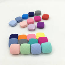 30pcs pale bule square shape Silicone Teething  Beads hexagon Baby Sensory Teethers Nursing Necklaces Chewing Beads Supplier 2024 - buy cheap