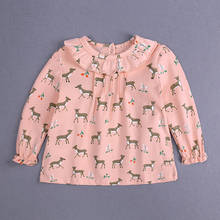 Camisa floral de rena para outono, camiseta de manga longa para bebês e crianças, de algodão 2024 - compre barato