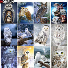 HOMFUN Diamond Painting Full Square/Round Drill 5D DIY "snow owl animal" Daimond Embroidery Rhinestone Cross Stitch Decor 2024 - buy cheap