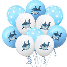 Balões de látex tubarão, decoração temática para festa de aniversário infantil, chá de bebê 2024 - compre barato