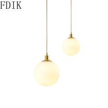 Nordic Glass Ball Gradient Pendant Lights Led E27 Bulb Hanglamp  for Living/dining Room Kitchen Vintage Loft Decor Lamp Fixture 2024 - buy cheap