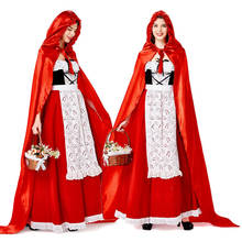 Halloween Fairy Tales Little Red Riding Hood Wolf Grandmother Cosplay Dress Hooded Cape Lady 2024 - buy cheap