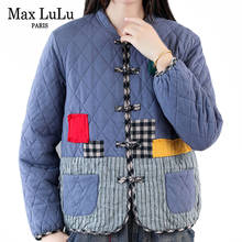 Max LuLu 2020 Winter Fashion Korean Ladies Punk Padded Coats Womens Patchwork Plaid Jackets Casual Thicken Striped Snow Parkas 2024 - buy cheap