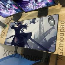 Xgz mouse pad grande preto estampado com bloqueio personalizado fofo anime nier: automata, tapete para teclado de computador, borracha antiderrapante 2024 - compre barato