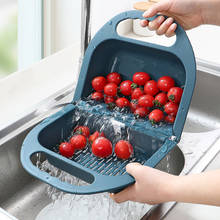 Folding Drain Basket Leaking Fruit Box Vegetable Container Drain Rack Sink With Handle Storage Baskets Tools Kitchen Accessories 2024 - buy cheap