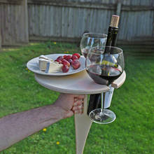 Портативный складной винный столик, 1 шт., складной столик для пикника фужеров, Деревянный Мини-столик для пикника, удобный для переноски 2024 - купить недорого
