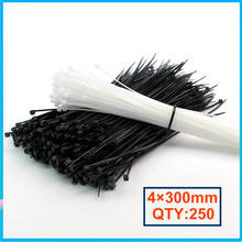 4*300mm 250Pcs/Pack Self-locking Nylon Plastic Cable Tie   Zip Ties Wire Wrap 2.7mm Width Hardware Cable 2024 - buy cheap