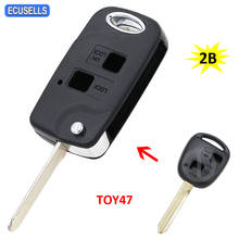 2 Button Folding Remote Key Shell Case Flip Key Housing For Toyota Yaris Carina Corolla Avensis TOY47 Uncut Blade 2024 - buy cheap