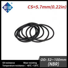 5PCS/lot Rubber Black NBR CS5.7mm OD52/55/60/65/70/75/80/85/90/95/100mm O Ring Gasket Oil resistant waterproof 2024 - buy cheap