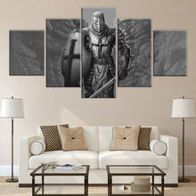 5 peças imagem hd pôster figura cavaleiro templar pintura em tela imagem da arte da parede decoração de casa sala de estar pintura em tela 2024 - compre barato