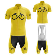 New SERIES 5 Yellow Cycling Jersey Set Maillot Ciclismo Hombre Short Sleeve Bike Clothing And Bib Shorts Gel Breathable Pad 2024 - buy cheap
