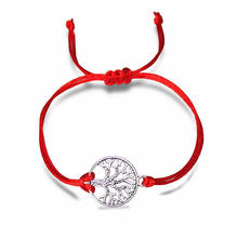 Moda vida árvore charme desejo pulseira vermelho string pulseiras para mulheres homens crianças amantes casal jóias presente 2024 - compre barato
