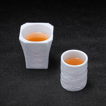 Seal Cup Tea Cup Master Cup Sheep Fat Jade Ceramic Whiteware Plain Burning Individual Cup Single Cup 2024 - buy cheap