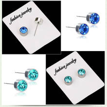 2020 Style Prevent Allergy Colorful Czech Drill Earrings For Women Men Round Stainless Steel Zircon Hoop Earrings Jewelry 2024 - buy cheap