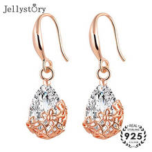 Jellystory-pendientes de plata 925 con forma de gota de agua, joyería con piedras preciosas de circonita para mujer, regalos de boda al por mayor 2024 - compra barato