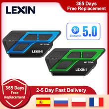Lexin-intercomunicador para capacete de moto, 2 peças, bluetooth 5.0, estojos diy, função de pareamento universal 2024 - compre barato