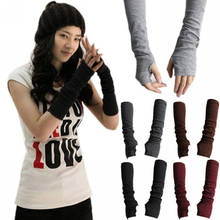 1 Pair Women Stretch Soft Arm Warmer Long Sleeve Fingerless Gloves Winter Wrist Arm Hand Warmer Knitted Long Gloves Mitten 2024 - buy cheap
