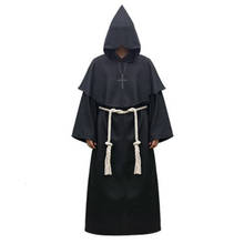 Capa con capucha para fiesta de cómic, disfraces de terror, monje, mago, bruja, trajes medievales renacentistas 2024 - compra barato