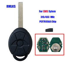 Бесключевая запись дистанционного ключа Fob EWS 315 МГц 433 МГц ID44 PCF7935 чип для BMW Old Mini Cooper S R50 R53 Uncut Blade 2024 - купить недорого