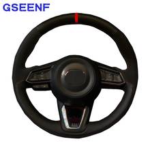 Car Accessories Steering Wheel Cover For Mazda CX-3 CX3 CX-5 CX5 2017-2018 Black Hand-stitched Comfortable Genuine Leather 2024 - buy cheap