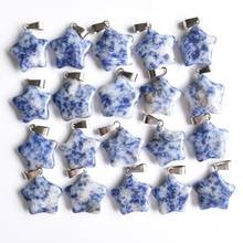 Wholesale 50pcs/lot 2020 fashion hot selling Natural Sodalite stone Five star charms pendants for jewelry making free shipping 2024 - buy cheap