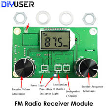 Módulo receptor de rádio fm, modulação de frequência, estéreo, recebimento, placa de circuito pcb com tela lcd silenciosa, módulo lcd de 3-5v 2024 - compre barato