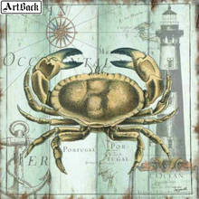 Handmade Artwork Embroidery 5D Diamond Painting Crab Picture Full Square Diamond Mosaic Home Decor 2024 - buy cheap