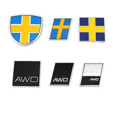Pegatina de Metal 3D para coche Volvo, pegatina con emblema de doble motor sueco, AWD, para Volvo Ocean V40, V60, V90, XC60, XC90, XC40, S60, S90, S80, C30 2024 - compra barato