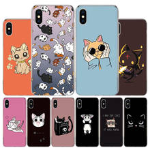 Funda de gato para iPhone, carcasa suave para modelos 13, 12 Mini, 11 Pro, SE, 2020, X, XS, Max, XR, 7, 8, 6, 6S Plus 2024 - compra barato
