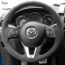 Hand-Stitched Leather Suede Carbon Fibre Car Steering Wheel Cover Set  for Mazda 3 Cx-4 Cx-5 Atenza  Interior Car Accessories 2024 - buy cheap
