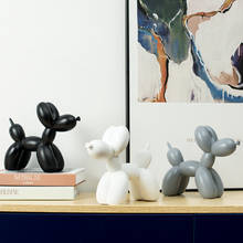 Escultura de perro en forma de globo, accesorios de Decoración de mesa, estatua de Animal, estatua de resina moderna, decoraciones de escritorio y oficina, arte 2024 - compra barato