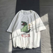 Camiseta con estampado de dinosaurio Kawaii para hombre, ropa informal Harajuku, Harajuku, combina con todo, Hip Hop, 2021 2024 - compra barato