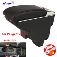 For Peugeot e-208 Armrest For Peugeot e-208 Car Armrest box 2019 2020 2021 Retrofit Interior Storage box accessories USB LED 2024 - buy cheap