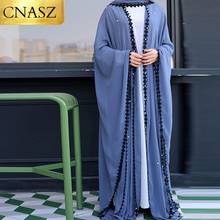 Мусульманский кафтан абайя сетка Жемчуг шифон ткань мусульманская одежда абайя Турция для женщин служба поклонения Дубай 2024 - купить недорого