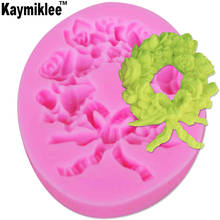 Kaymiklee F1217 DIY Flower Wreath Silicone Cake Mold Baking Tray Fondant Chocolate Mold Cake Decorating Tools Pastry 8.3*6.8*1cm 2024 - buy cheap