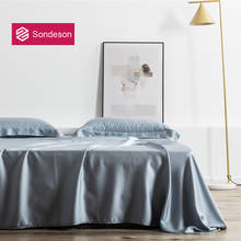 Sondeson Luxury 100% Silk Gray Flat Sheet 25 Momme Silk Queen King Standard Healthy Skin Bed Sheet Pillowcase For Women Men Kids 2024 - buy cheap