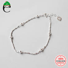 ElfoPlataSi-pulsera de cadena de bambú para mujer, 100% plata de ley auténtica sólida, 15cm, regalo para mujer, chicas, ED127, 925 2024 - compra barato