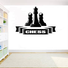 Decalque de parede xadrez peças de vinil, adesivo design para casa sala de estar, decoração de clube removível arte de parede mural y177 2024 - compre barato