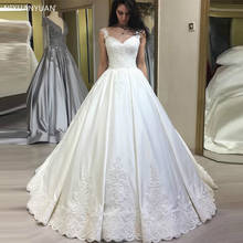 Vintage A-line Wedding Dresses Princess Style V-neck White Ivory Bridal Dresses Full Length Appliques Beaded Vestidos De Noiva 2024 - buy cheap