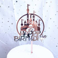 Enfeites para bolo de aniversário infantil, decoração de castelo 2024 - compre barato