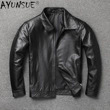 AYUNSUE Genuine Cow Leather Jacket Men Autumn Winter Calfskin Leather Coat Plus Size Jackets Chaqueta De Los Hombres KJ6647 2024 - buy cheap