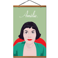 Amelie-Póster colgante, lienzo de pintura con madera de teca, imágenes artísticas para pared 2024 - compra barato