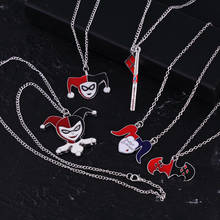 New Vintage Pircus Clown Poker King Pendant Necklace Silver Plated Chain Necklaces for Women Jewelry Gift 2024 - buy cheap